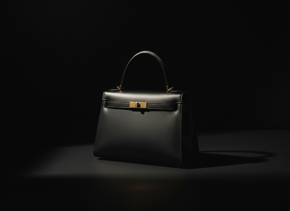 Ultra-luxury minimalist product still life on matte black background